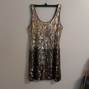 Express Gold Sequin Dress, sz M